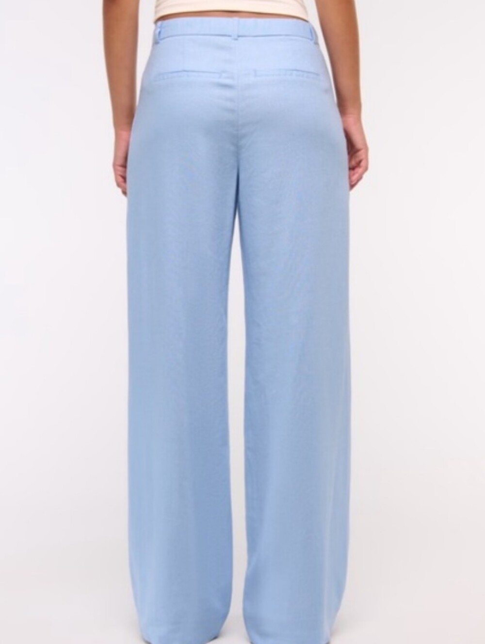 Abercrombie & Fitch Sloane Tailored Wide Leg Linen Blend Blue Pants Size 29 - Picture 3 of 14